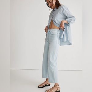 MADEWELL Perfect Vintage Wide Leg Crop Jean Frayed Hem Edition size 27